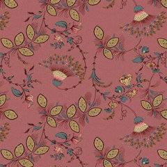 Lille:  Fan Floral in Red/Rose by Michelle Yeo