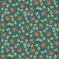 Lille: Floral Leaf -Teal by Michelle Yeo