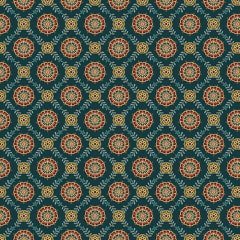 Lille: Medallion Lattice Dark Teal Blue by Michelle Yeo