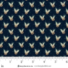 LOST GARDENS OF HELIGAN:  Feathery Foulard Prussian Blue  3585-77    by Michelle Yeo
