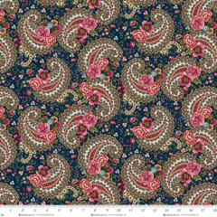 LOST GARDENS OF HELIGAN:   Paisley PRUSSIAN BLUE 3586-77  by Michelle Yeo