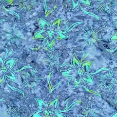 Marine Tropical Flowers & Stars-Tonga Batik Sage Mini Collection by Judy Niemeyer