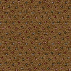 Coffee Brown Clematis  by Pam Buda shows a brown vintage fabric reproduction.