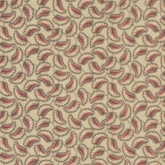 Kate's Garden Tossed Leaves Red and Cream  by Betsy Chutchian for Moda
