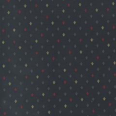 This design is a typical shirting motif of the late 1800s on a black ground.