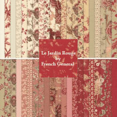 LE JARDIN ROUGE:  Half Yard Bundle (40) by French General