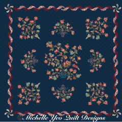 Francoise  Quilt BACKING Set BLUE   by Michelle Yeo