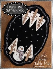 I Love Snow Wool Applique Quilt Pattern from Primitive Gatherings