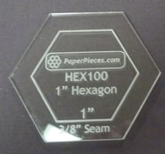 1 Inch Hexagon ACRYLIC TEMPLATE