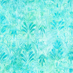 Art Nouveau Seafoam Batik # AMD22481241 is a teal blue batik fabric.