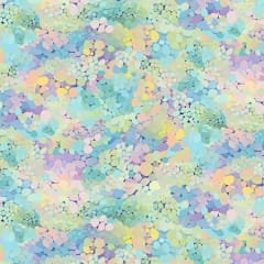 Dragonfly Illusions: Multi Pastel Dot Geo  # CD3211-MULTI shows a modern dot motif with dots of different sizes, overlapping one another, in multi pastel colors.