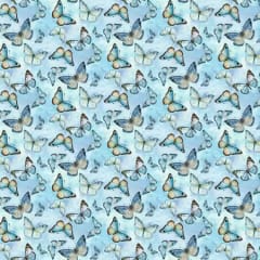 Sky Flying Butterflies # CD3690-SKY Forest Whisper Fabric Collection by Timeless Treasures