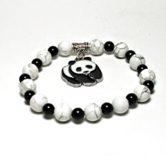 SB-122-STONE 8mm ROUND BEAD BRACELET IN WALKING PAMDA DESIGN-7 1/2"