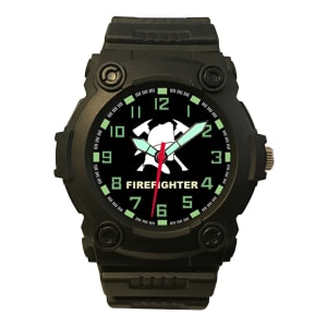 Aquaforce Firefighters Analog Quartz Watch 24Y black tactical watch with luminous dial