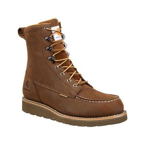 Carhartt 8 Inch Soft Moc Toe Waterproof Slip Resistant Wedge Leather Work Boot FW8093-M