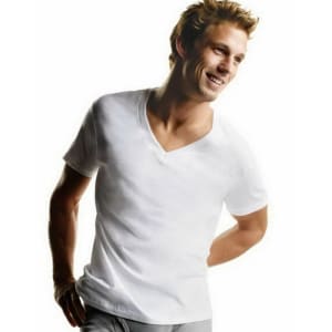Hanes 3 Pack White V-Neck T-Shirt - 777SDG