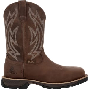 Rocky Ride LTE 11 Inch Carbon Toe Waterproof Western Pull On Slip Resistant Western Work Boot RKW0474