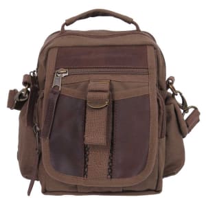 Rothco Brown Canvas and Leather Travel Shoulder Bag 2815