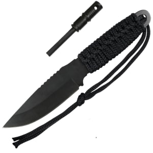 Rothco Black Paracord Knife with Fire Starter - 3675