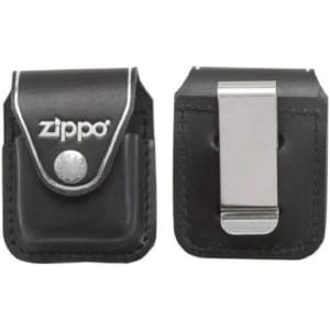 Zippo Black Leather Pouch With Clip 17060