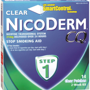 Glaxo Consumer Products Nicoderm CQÂ® Stop Smoking Aid Clear Patches Step 1 21 mg