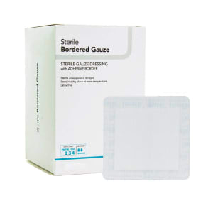 Sion Brands LLC DermaRiteÂ® Bordered Gauze White Adhesive Dressing, 2 x 2 Inch