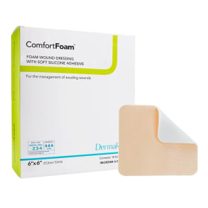 Sion Brands LLC ComfortFoamâ„¢ Silicone Adhesive w/ Border Silicone Foam Dressing, 6 x 6 Inch