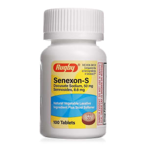 Major Pharmaceuticals Laxative / Stool Softener Tablet 100 per Bottle 50 mg - 8.6 mg Strength Docusate Sodium / Sennosides
