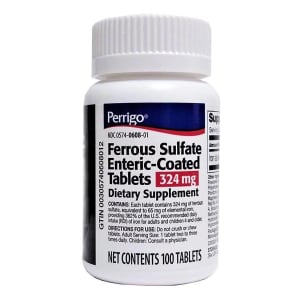 Perrigo Company PerrigoÂ® Ferrous Sulfate (Iron) Enteric-Coated Dietary Supplement Tablets