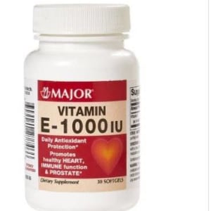 Major Pharmaceuticals Vitamin Supplement MajorÂ® Vitamin E 1,000 IU Strength Capsule 100 per Bottle