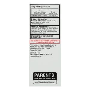 Major Pharmaceuticals RobafenÂ® DM Guaifenesin and Dextromethorphan Cough Expectorant and Suppressant