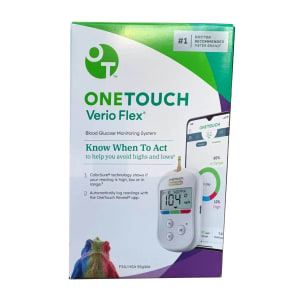 LifeScan Blood Glucose Meter OneTouch Verio FlexÂ® 5 Seconds 500 Test Results Requires Coding