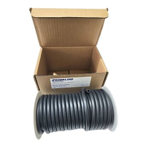 Primeline Industries General Use Tubing Black 1/4 Inch I.D. 50 Foot Length Natural Latex Rubber NonSterile