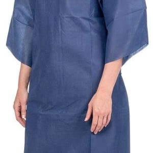Aspen Surgical Products Patient Exam Gown One Size Fits Most Blue Disposable