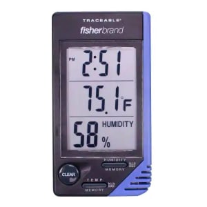 PANTek Technologies LLC Fisherbrandâ„¢ TraceableÂ® Digital Thermometer / Hygrometer, 32Â° to 122Â° F