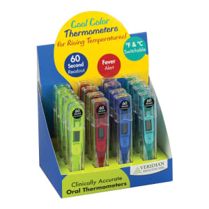 Veridian Healthcare LLC 60 Second Digital Thermometers, 16 Piece Display