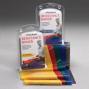 Performance Health Exercise Resistance Band Set TheraBandÂ® Beginner Yellow / Red / Green 5 Inch X 5 Foot Easy Resistance