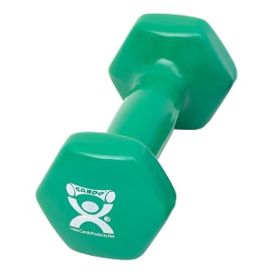 Fabrication Enterprises CanDoÂ® Vinyl Coated Dumbbell, Green, 3 lbs.