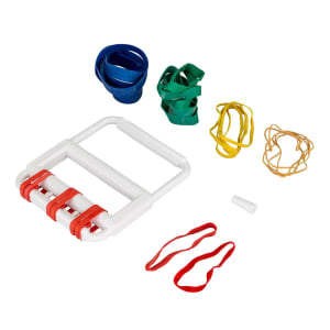 Fabrication Enterprises CanDoÂ® Rubber-Band Hand Exerciser, 2X-Light to Heavy Resistance, with 25 Bands