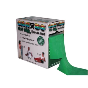 Fabrication Enterprises CanDoÂ® Perf 100â„¢ Exercise Medium Resistance Band, Green, 5 Inch x 100 Yard