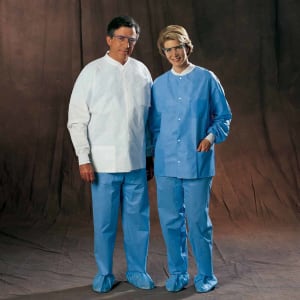 O&M Halyard Inc Halyard Universal Precautions Lab Jacket, Hip Length, Medium, White