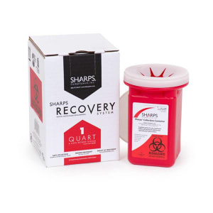 Sharps Compliance Sharps Recovery Systemâ„¢ Mailback Sharps Collector, 1 Quart, 4Â½ x 4Â½ x 7 Inch