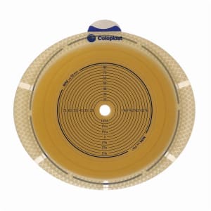 Coloplast SenSuraÂ® Flex Flat Ostomy Barrier, Trim to Fit 10 â€“ 33 mm Stoma Opening, Green