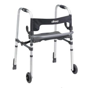 Drive DeVilbiss Healthcare Clever-Lite LS Aluminum Dual Release Folding Walker, 29.5 â€“ 39 Inch Height