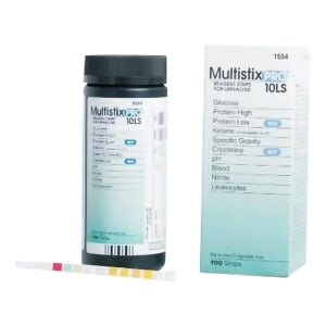Siemens Urinalysis Reagent MultistixÂ® Blood, Creatinine, Glucose, Ketone, Leukocytes, Nitrite, pH, Protein, Specific Gravity For Clinitek 50 Urine Chemistry A