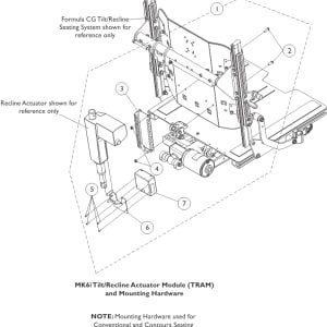 Invacare Kit Recline Actuator Module with Mounting Hardware 9153647564