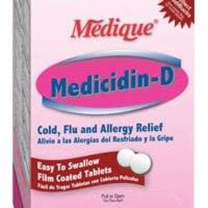 Medique Products Cold and Cough Relief Medicidin-D 325 mg - 2 mg - 5 mg Strength Tablet 2 per Pack