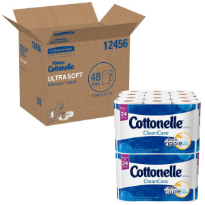 Kimberly Clark Toilet Tissue KleenexÂ® CottonelleÂ® Clean Care White 1-Ply Standard Size Cored Roll 170 Sheets 4-1/5 X 4 Inch