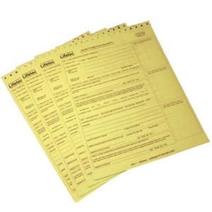 Lifeloc Technologies Non-Dot Form Three Part Form