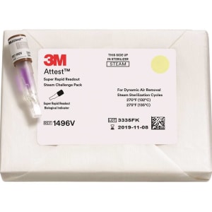Solventum Corporation Sterilization Indicator Challenge Pack Attestâ„¢ Super Rapid Readout Steam 24 Minute Processing Time